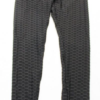 Shein Women's Honeycomb Textured Yoga Sports Leggings JW7 Black Medium